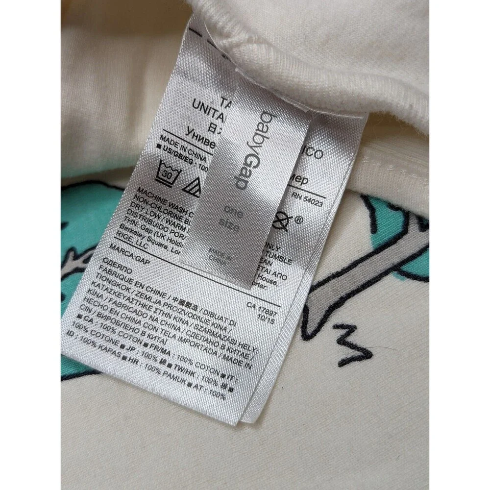 Baby Gap White Let's Go on a Picnic Dog Park Cotton Blanket Security 2016 30x34